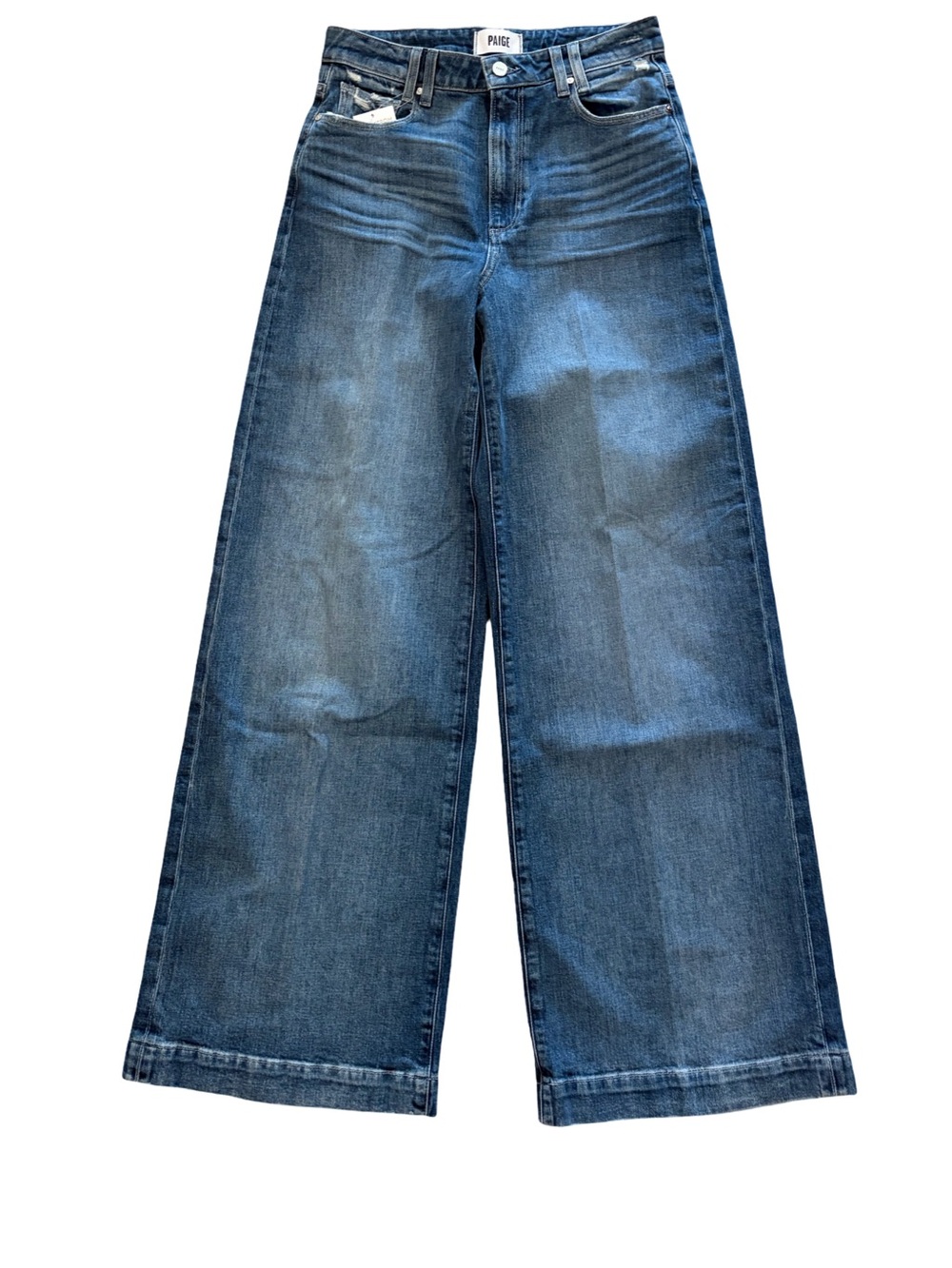 Paige NWT Harper Wide-Leg Jeans Timbre Size 28 - Picture 4 of 10